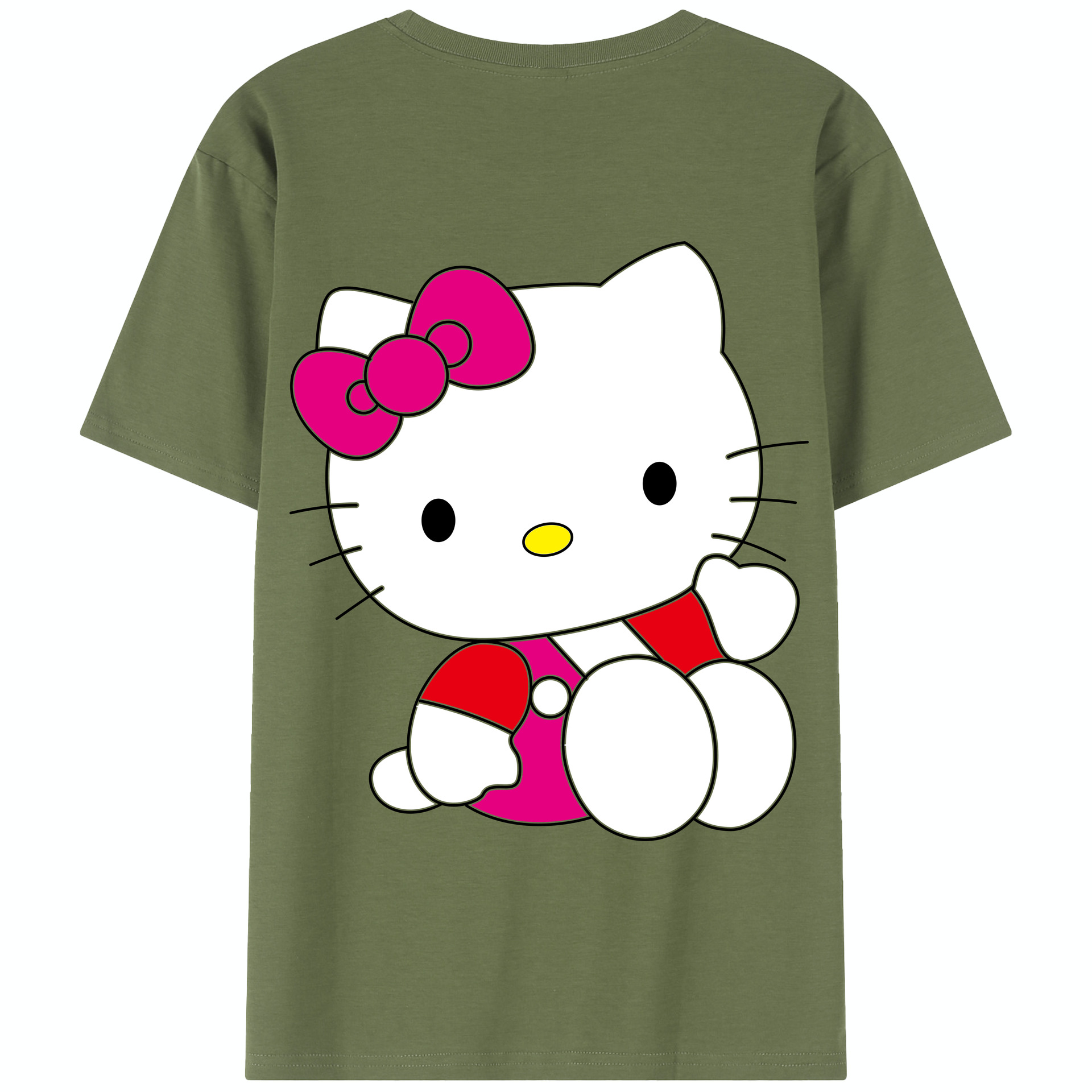 （画像用） Hello Kitty ハローキティ 綿100％半袖Tシャツ（背面プリント）